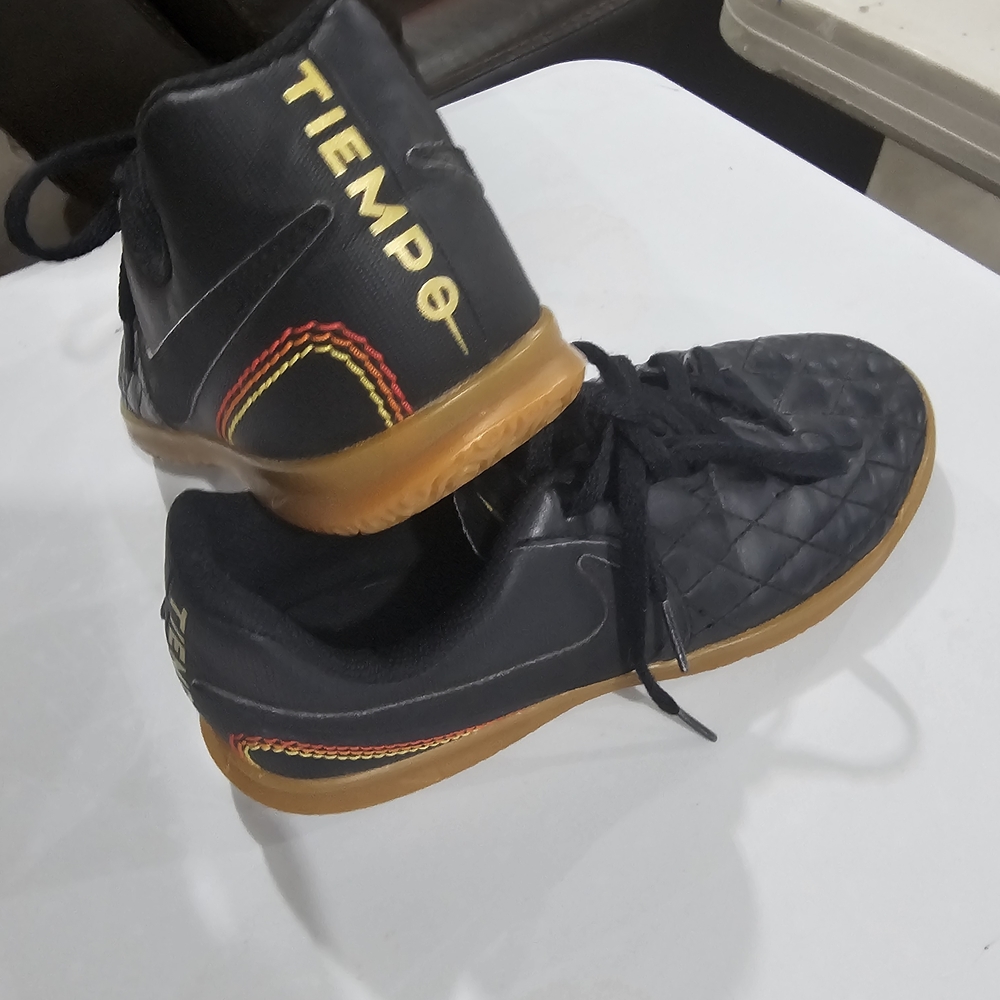 Nike Tiempo Black and Gold Indoor Shoes